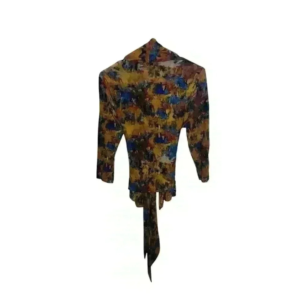 Isabel De Pedro Blouse Sz 6 Dopamine Groovy Long Sleeve Duster - Picture 2 of 6